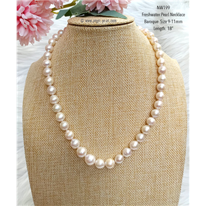 [NW199] Genuine White Mini Baroque Freshwater Pearl Necklace