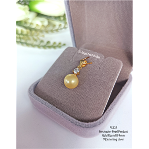[PS137] Genuine Gold Freshwater Pearl Pendant