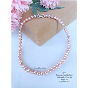 [NP41] Genuine Pink Freshwater Pearl Necklace