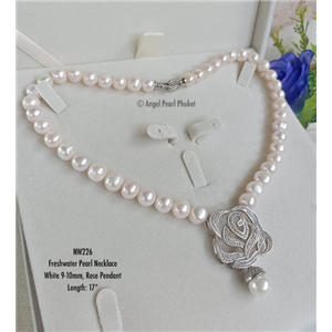 [NW226] Genuine White Freshwater Pearl Necklace