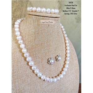 [SW228] Genuine White Freshwater Pearl Set