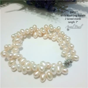 [BW55] Genuine White Freshwater Pearl Bracelet 