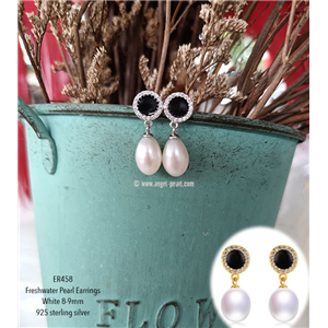 [ER458] Genuine White Freshwater Pearl Earrings