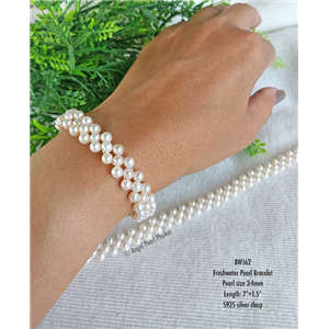 [BW162] Genuine White Freshwater Pearl Bracelet 