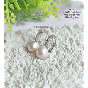 [ER506] Genuine Freshwater White Pearl Earrings