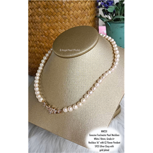 [NW231] Genuine White Freshwater Pearl Necklace