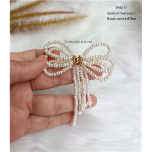 [PPW152] Genuine White Freshwater Pearl Brooch