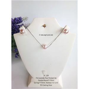 [SP_C09] Genuine Lavender Freshwater Pearl Pendant Set