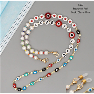 [SN03] Genuine Freshwater Pearl Mask / Glasses Chain