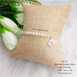 [BW132] Genuine White Freshwater Pearl Bracelet 