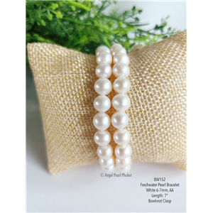 [BW152] Genuine White Freshwater Pearl Bracelet 