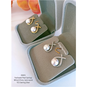 [ER493] Genuine Freshwater White Pearl Earrings