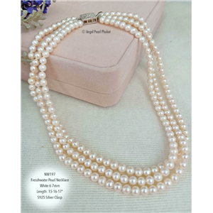 [NW197] Genuine White Freshwater Pearl Necklace