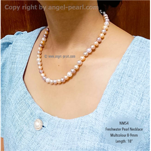 [NM54] Genuine Multicolour Freshwater Pearl Necklace