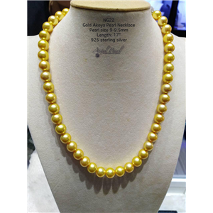 [NG22] Genuine Gold Akoya Pearl Necklace