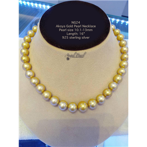 [NG24] Genuine Gold Akoya Pearl Necklace