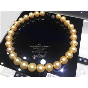 [NG21] Genuine Gold SouthSea Pearl Necklace