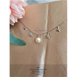 [BW167] สร้อยข้อมือไข่มุกแท้ flower star เรือนเงินแท้ 925