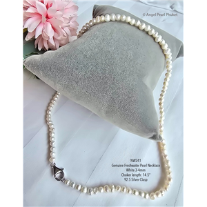 [NW241] สร้อยคอไข่มุกแท้ภูเก็ต สีขาว Mini 3-4mm
