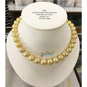 [NS05] Genuine Gold SouthSea Pearl Necklace