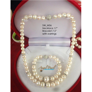 [SW_M06] White Freshwater Pearl Set 8-9mm
