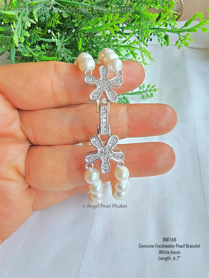 สร้อยข้อมือไข่มุกแท้สองสาย 6mm