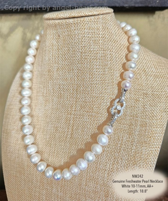 สร้อยคอไข่มุกแท้ภูเก็ต สีขาวคลาสสิค 10-11 mm เกรด A+