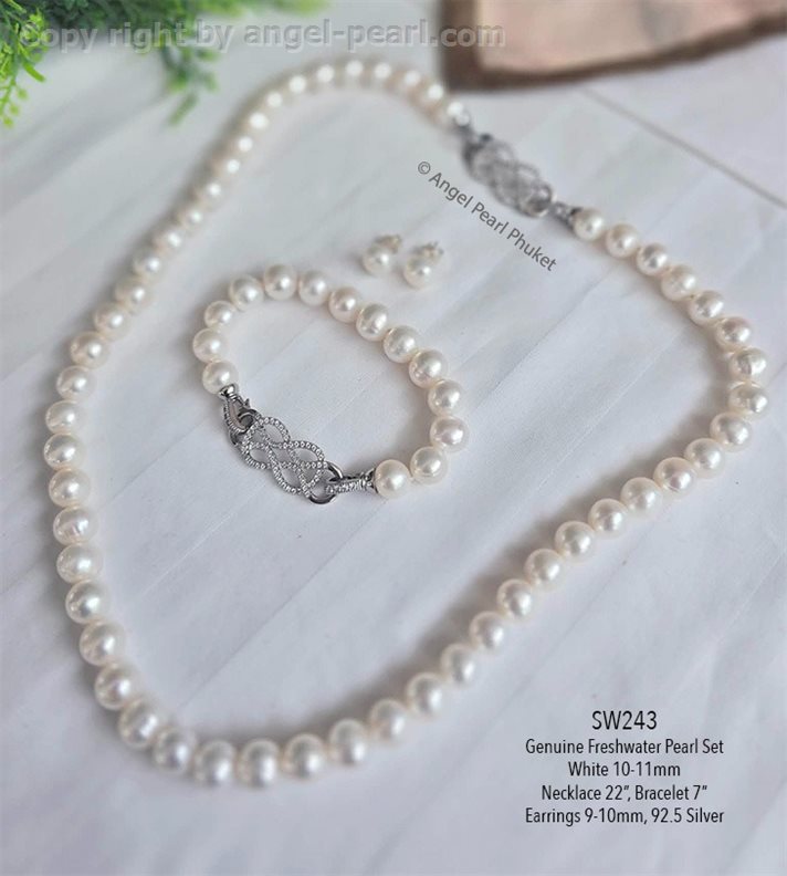 ชุดไข่มุกแท้ภูเก็ตสีขาว 10-11mm 