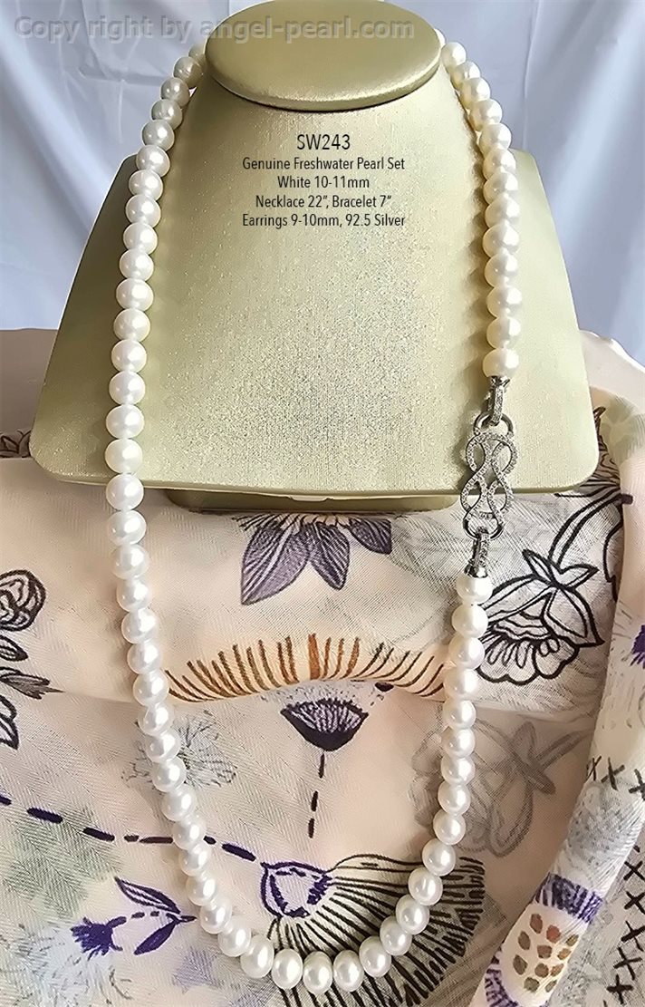 ชุดไข่มุกแท้ภูเก็ตสีขาว 10-11mm 