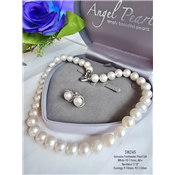 ชุดเครื่องประดับไข่มุกแท้ภูเก็ตสีขาว เม็ดใหญ่ 10-11mm